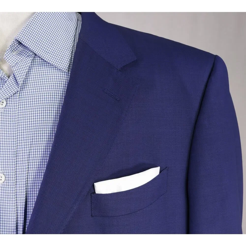Canali 1934 Royal Blue 2-Btn Wool Blazer Jacket 48R